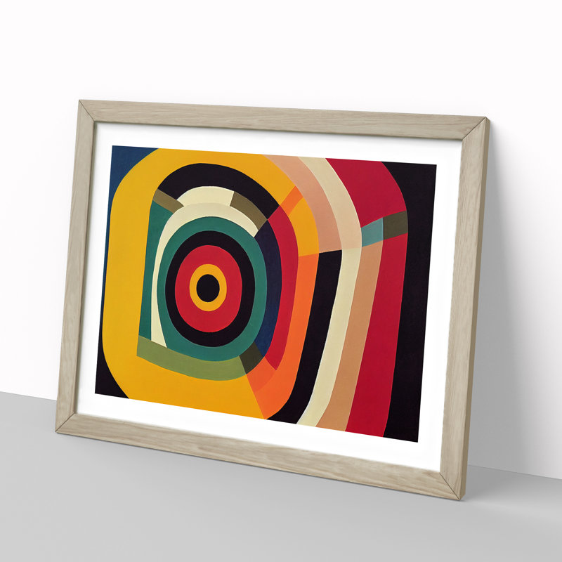 Invigorating Modern Abstract - Framed Print, 46cm H x 64cm W x 2cm D, Oak