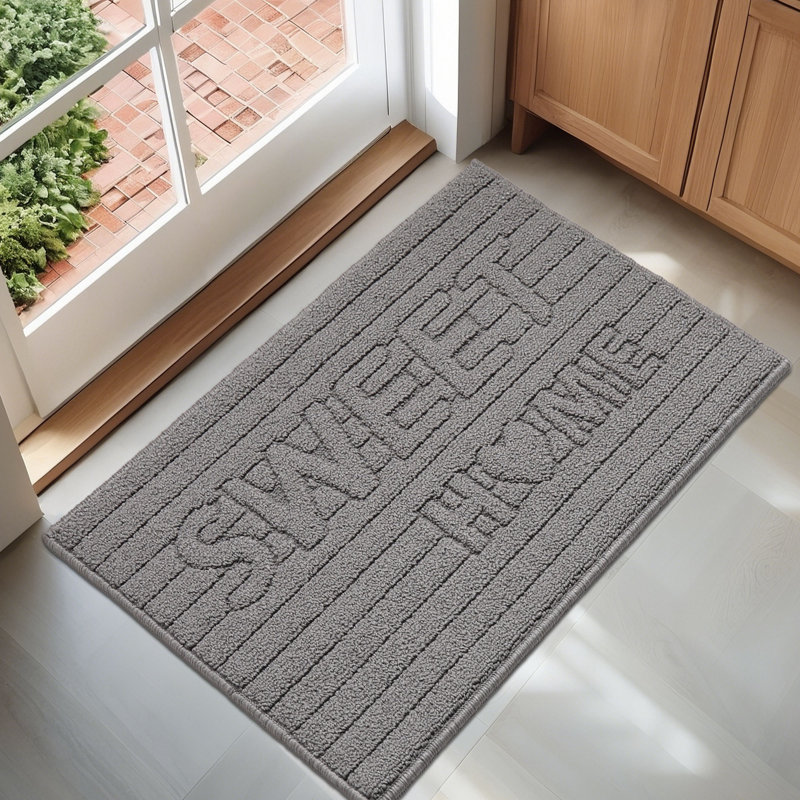 Tapis d'intérieur antidérapant lavable à la machine, Gris, l 24 po x L 36 po