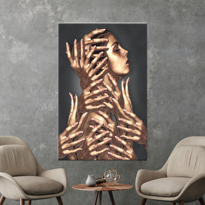 Toile imprimée: femme abstraite en verre - art mural moderne, 1P