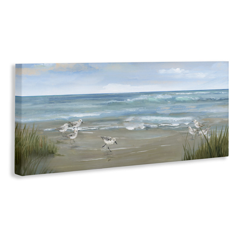 Vue du bécasseau sur toile de plage, design par Nan, H 10 po x l 24 po