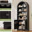 70'' Arched Bookcase With Doors,  6-Tier Farmhouse Bookshelf-1548049417