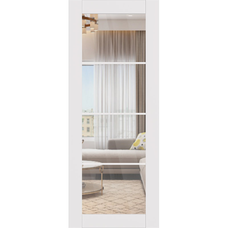 Porte intérieure standard en verre manufacturé blanc polaire Smart Pro 4 Lite, 17,75 po x 83,23 po