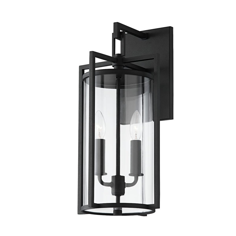Percy 2 Light Wall Sconce, 18.25" H x 9" W x 10" D, Black