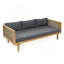 Lit de jour 3 places Claremont avec accoudoirs en rotin (coussin gris foncé)-364515077