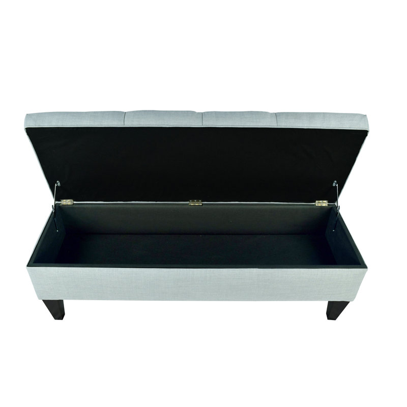 Banc de rangement rembourré Conyer, Vert brume de mer