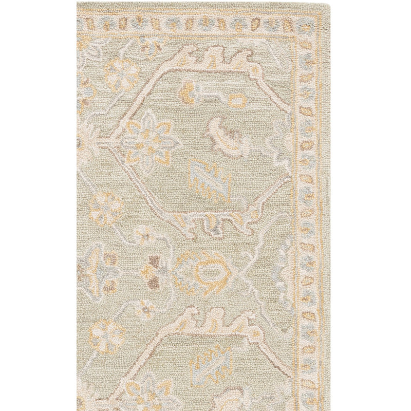 Tapis marocain en laine touffeté à la main Blossom, Carré 6 pi