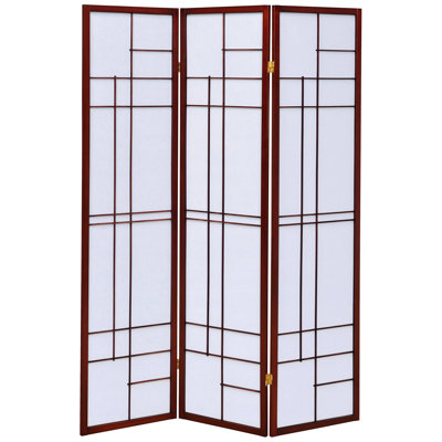 Paravent à 3 panneaux dans une combinaison blanc-brun, façon polyvalente de diviser l'espace, pin, 70,47 pouces de haut pour une ambiance sophistiquée en bois d'hévéa et un aspect multidimensionnel,