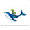 Baleine bleue sur fond blanc III - Peinture sur toile
