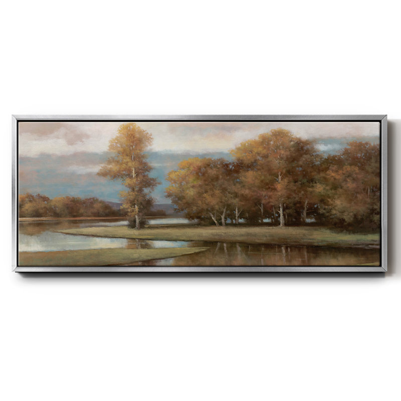 Winding River II, reproduction d'art sur toile, H 12 po x l 30 po x P 1,5 po, Argent