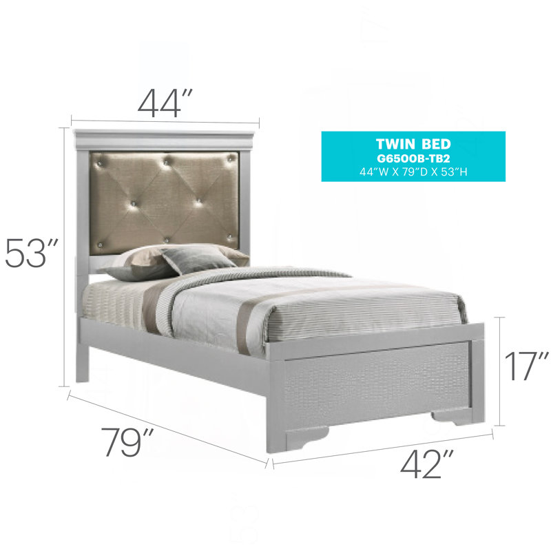 Elegant Champagne Twin Bed