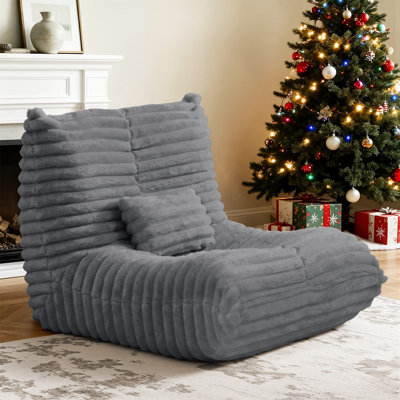 Bean Bag Chairs for Adults, Bean Bags with Lumbar Support Pillow, Memory Foam Bean Bag Sofa, Large Bean Bag Chairs Corduroy Floor Chair Reading Chair for Living Room Bedroom Dorm Office