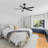 48Inch Black Ceiling Fans With Lights And Remote,48 Inch Ceiling Fan With Adjustable Color Temperature, 6-Speeds Noiseless Revisible Dc Motor For Bedroom, Kitchen, Living Room