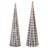 24" Checked Cone Tree Set Of 2