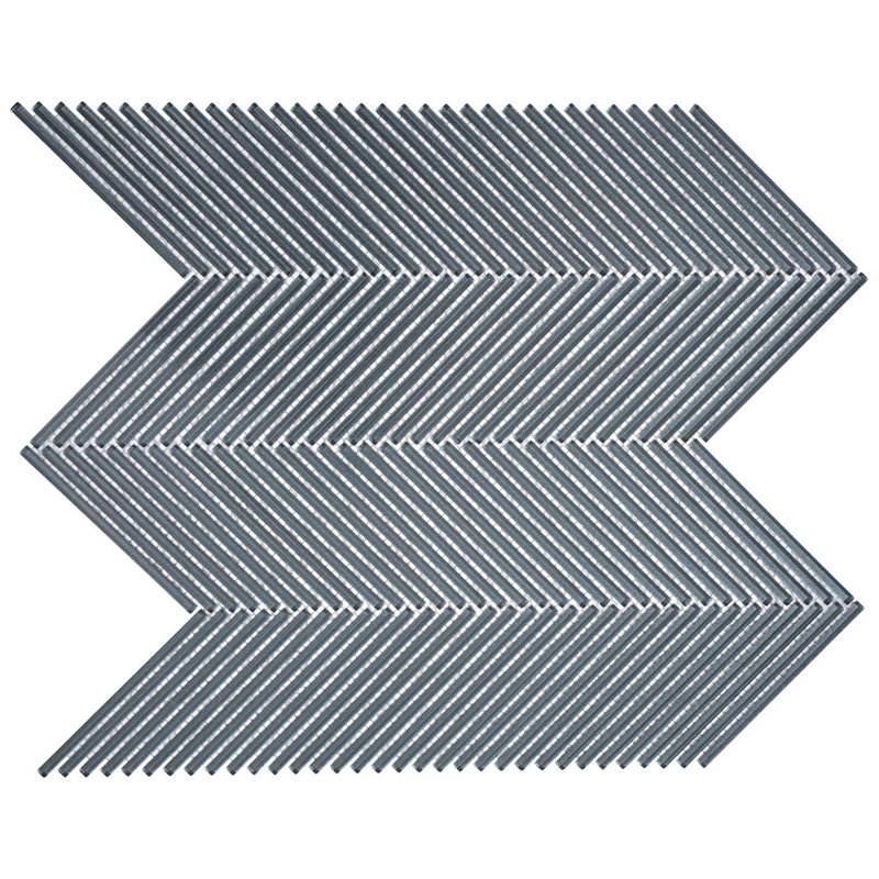 Ramfield 12 po x 12 po Carreau de mosaïque mural en verre poli aspect Herrinbone, Wintauk