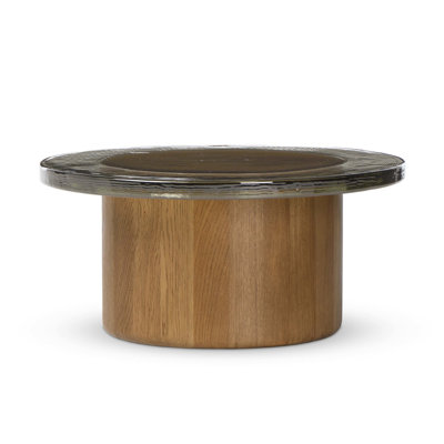 Jumelle 30" Glass Oak Coffee Table