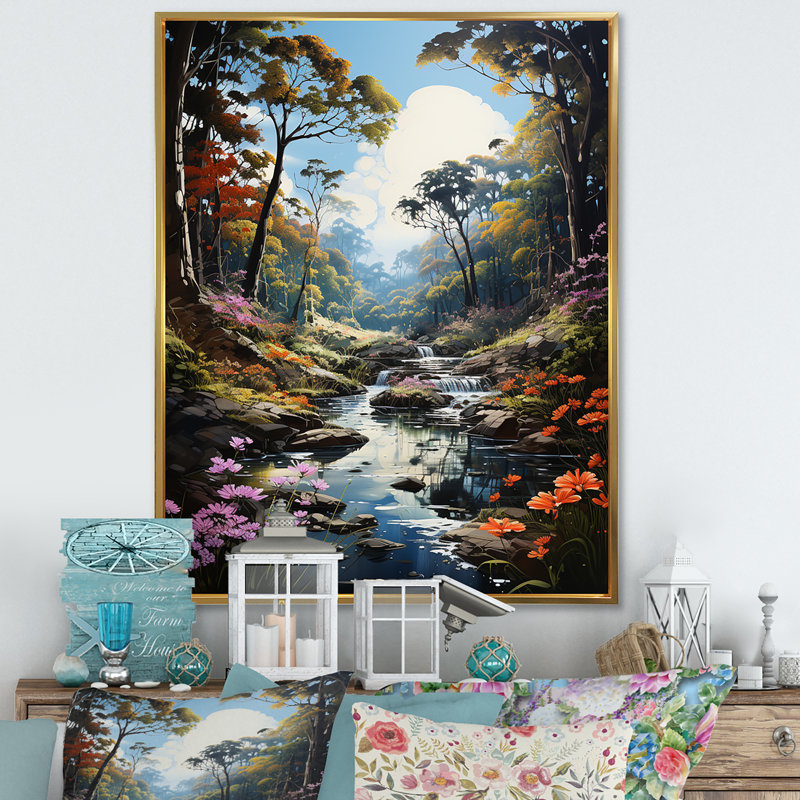«Forest Charm», impression sur toile, H 32 po x l 24 po x P 1 po, Cadre flottant doré