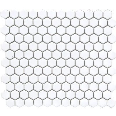 Carreau de mosaïque en porcelaine nid d'abeille pour mur et plancher 1 po x 1 po
