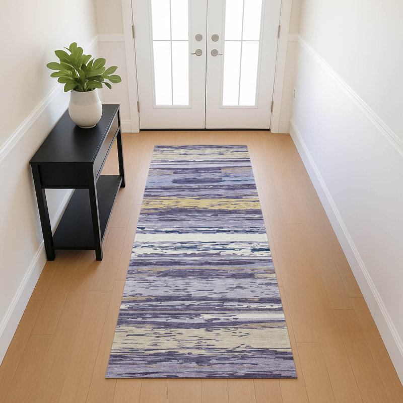 Machine Washable Indoor/Outdoor Jeffery ACN2287 Stripes Rug, Runner 2'3" x 7'6"