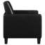 Chaise moderne noire avec coussin de dossier détachable et assise confortable pour le salon
