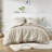 Phoebe Neutral Diamond Quilted Ruffle Edge 3-Piece Full/Queen Comforter Set-293093510-293093509