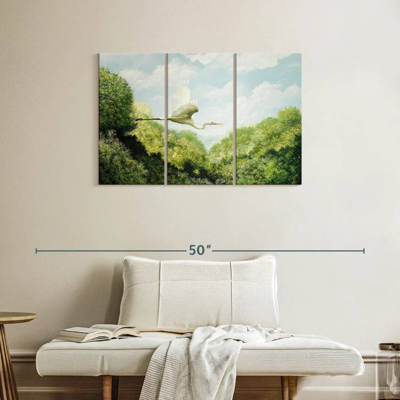 Brampt Flying Egret, 24" H x 38" W