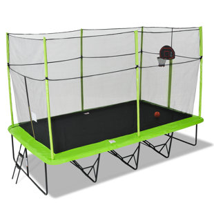 SKYBOUND 10' X 17' Rectangle Backyard Trampoline with Safety Enclosure - Green