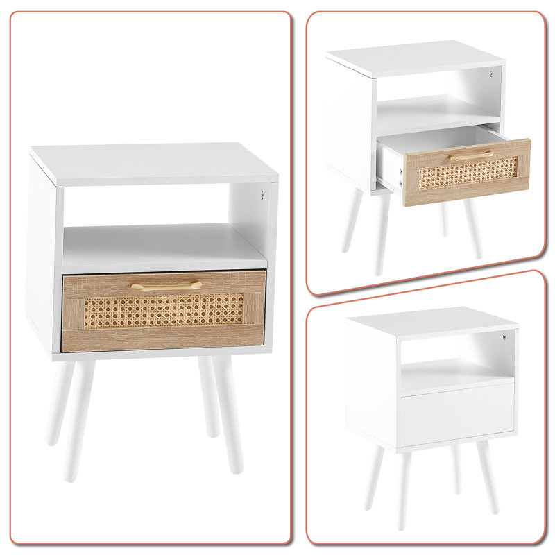 Table de chevet Soan, Blanc