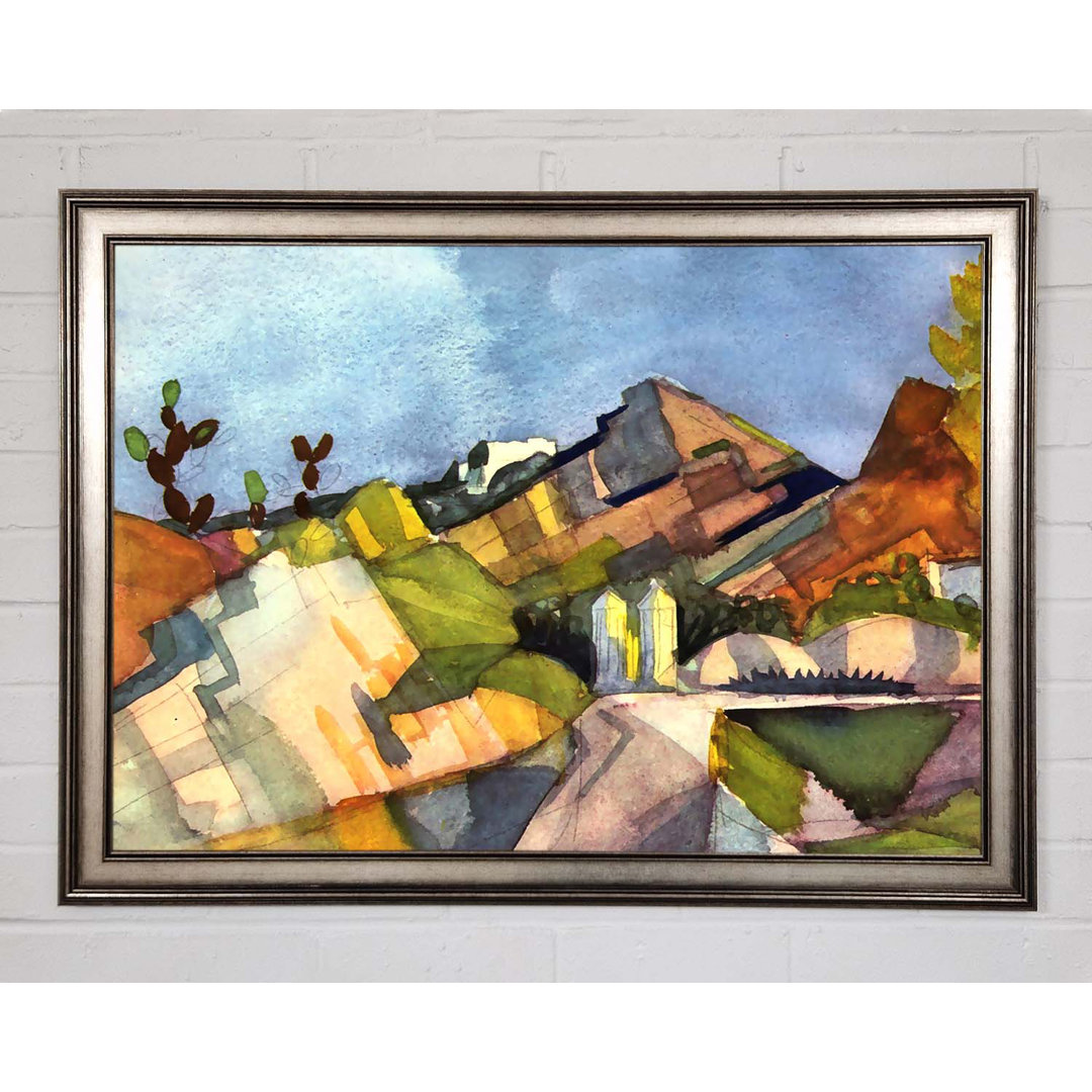 August Macke Rocky Landscape - Einzelner Bilderrahmen Kunstdrucke