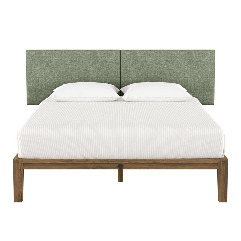 Panelist Modern Padded Headboard - Set of Wall Mounted Panels, Cypress Green Microvelvet, King (22.5"H x 38"W, Set of 2)