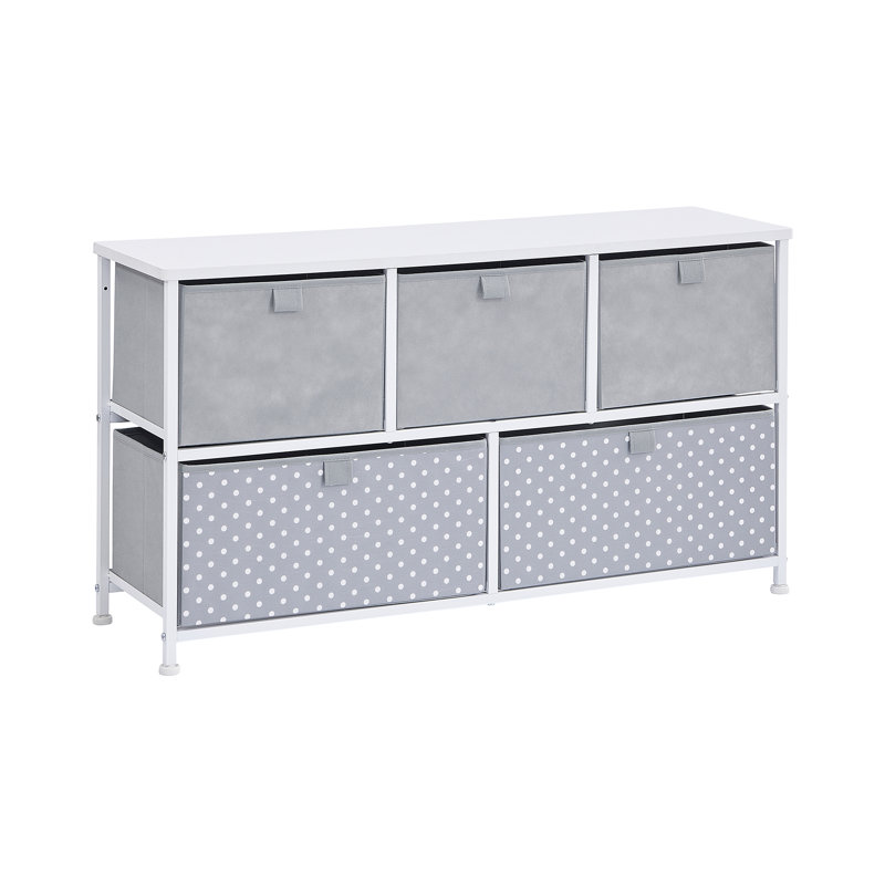Grey 5 Drawer Storage Chest