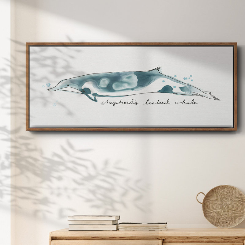 Baleine III - toile encadrée, H 8 po x l 20 po