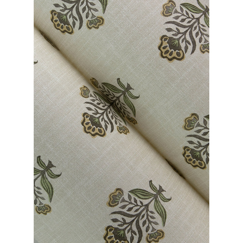Papier peint fleuri Hollyhock, Jaune