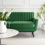 Engage Channel Tufted Fabric Loveseat