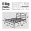 Structure de lit noire en métal de style industriel H 14 po avec tête de lit et pied de lit Oley-86866691