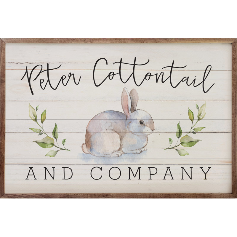 Peter Cottontail and Company Bunny, verdure blanchie, H 16 po x l 24 po x P 1 po