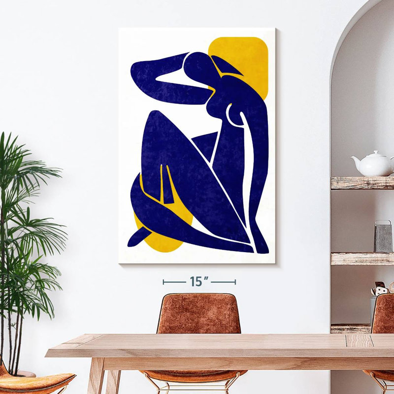 Silhouette de femme abstraite sur toile, H 48 po x l 32 po x P 1,25 po