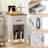 Set Of 2 End Table, Modern Farmhouse Sofa Table Rustic Nightstand With Storage Cabinets And Drawers, Side Tables For Living Room, Bedroom, White