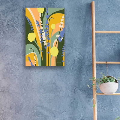 «Lavender and Craspedia» par Megan Gallagher, art mural en verre acrylique