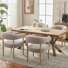 Upholstered Side Dining Armchair With Solid Wood Legs