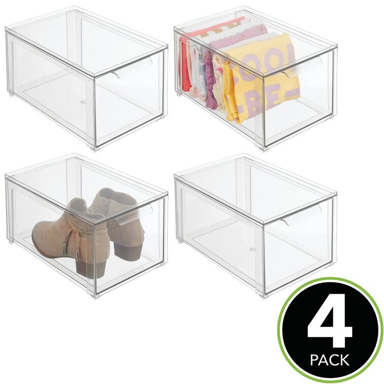 https://assets.wfcdn.com/im/17996071/resize-h755-w755%5Ecompr-r85/1643/164373130/Mdesign+Stackable+Closet+Storage+Bin+Box+With+Drawer%2C+4+Pack+-+Clear.jpg