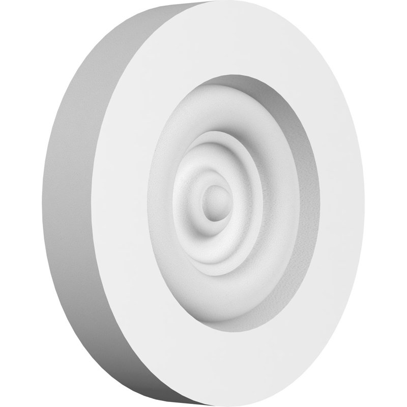 Standard Grayson Bullseye Rosette with Square Edge, 3" H x 3" W x 0.5" D