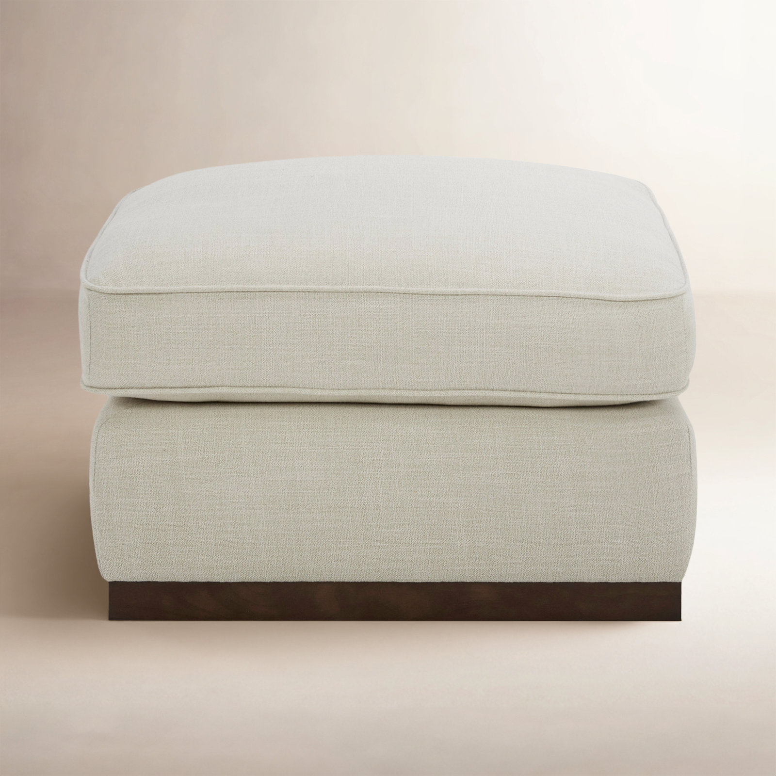 Bobbi 28'' Upholstered Ottoman, Effie Linen Performance Weave