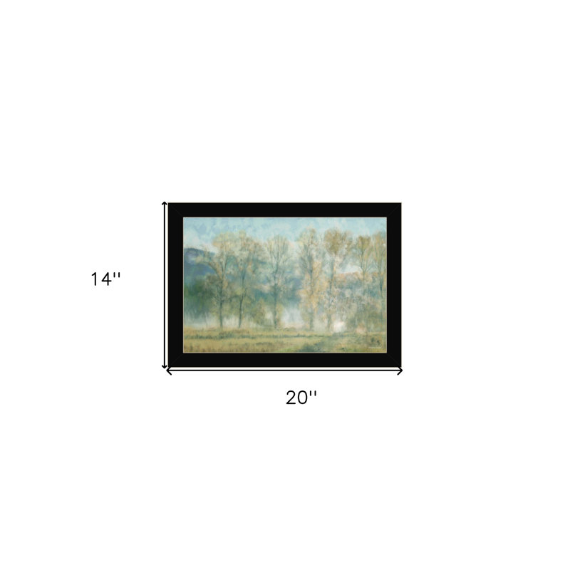 «Peaceful Tree Line», impression murale encadrée noire