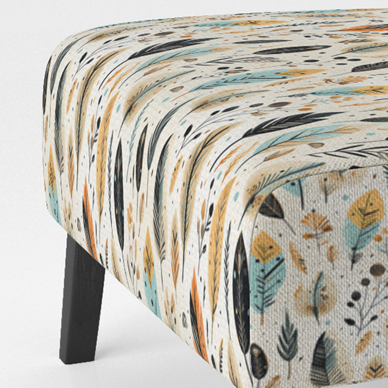 Motif bohémien rustique - Fauteuil de chambre rembourré scandinave, fauteuil d'appoint Botanical Nature
