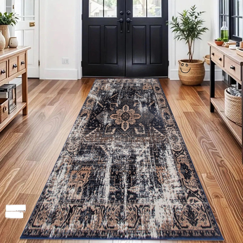 Runner Area Rug, Navy, Runner 80 x 300 cm