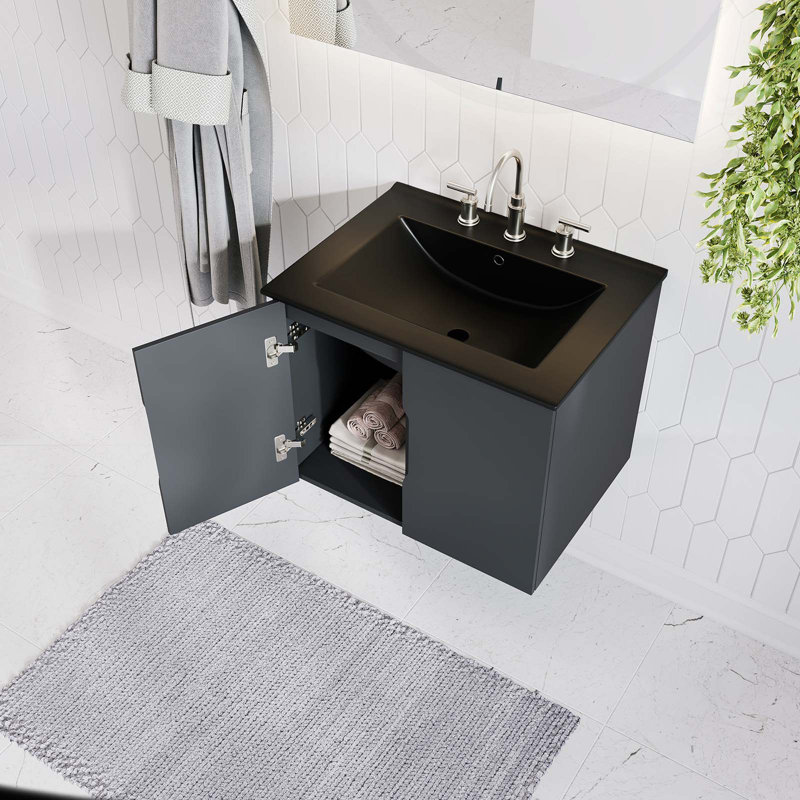 Modway Vitality 24" Bathroom Vanity, Gray, Black