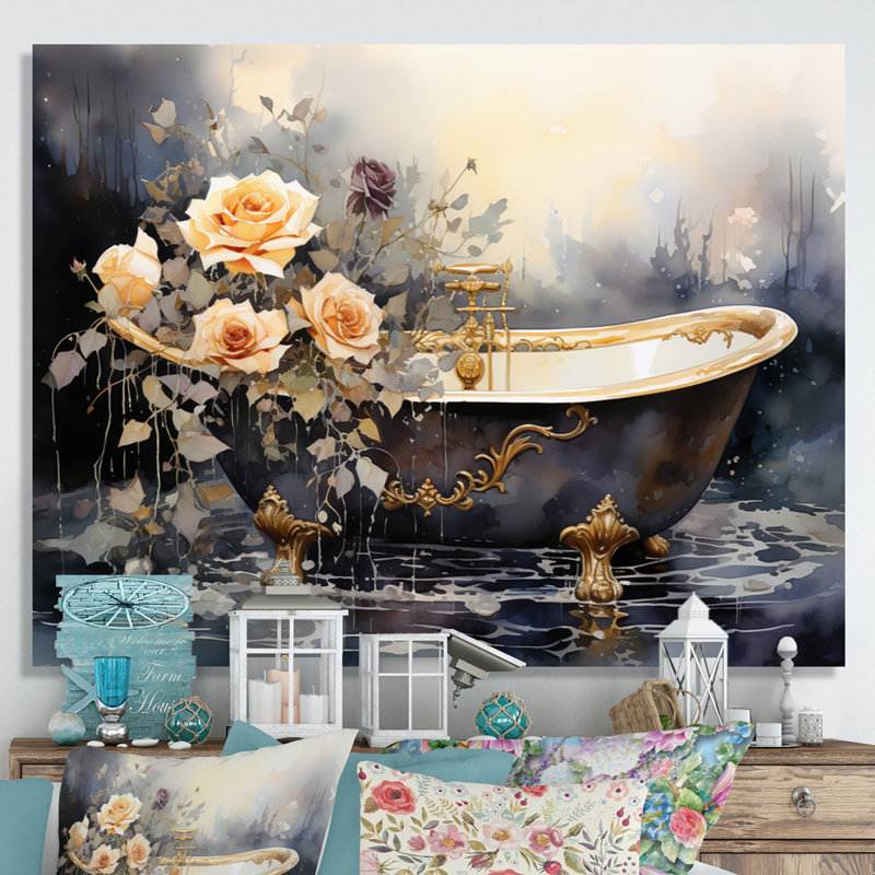 Baignoire Dameisha en or VI, Toile tendue, 24" H x 32" W