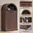 Modern Tilt Out Arched Trash Can Cabinet,Fluted 10 Gallon Dog Proof Trash Can Cabinet with Open Storage Shelf,with Storage Basket for Kitchen-118726638