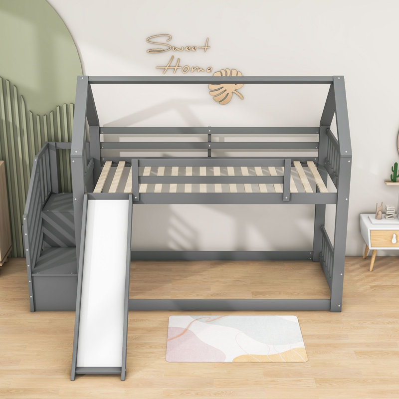 Thialvi Kids 90 X 200 cm bunk bed, Grey
