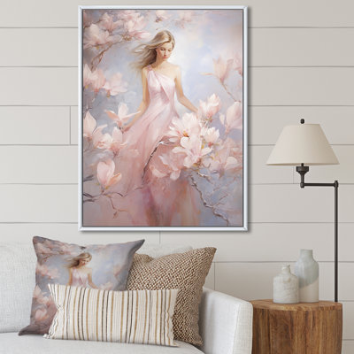 «White Pink Magnolias», impression romantique sur toile